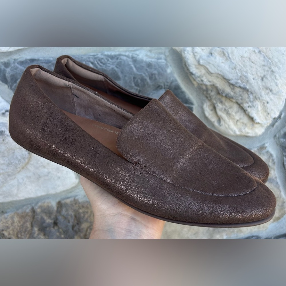 Fitflop Lena Loafer Size 11 Metallic Taupe Brown Casual Career Wear Comfort Shoe